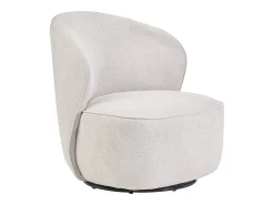 Sillón moderno giratorio de tejido efecto aterciopelado texturizado beige AMBER