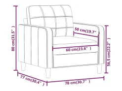 Sillón Negro 60 cm Piel Sintética
