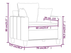 Sillón Negro 60 cm Tela