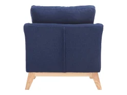 Sillón nórdico azul oscuro patas madera clara OSLO