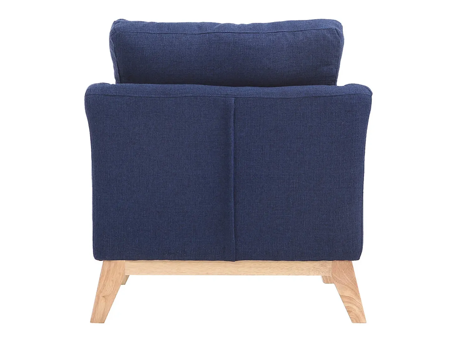 Sillón nórdico azul oscuro patas madera clara OSLO
