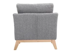 Sillón nórdico gris claro patas madera clara OSLO