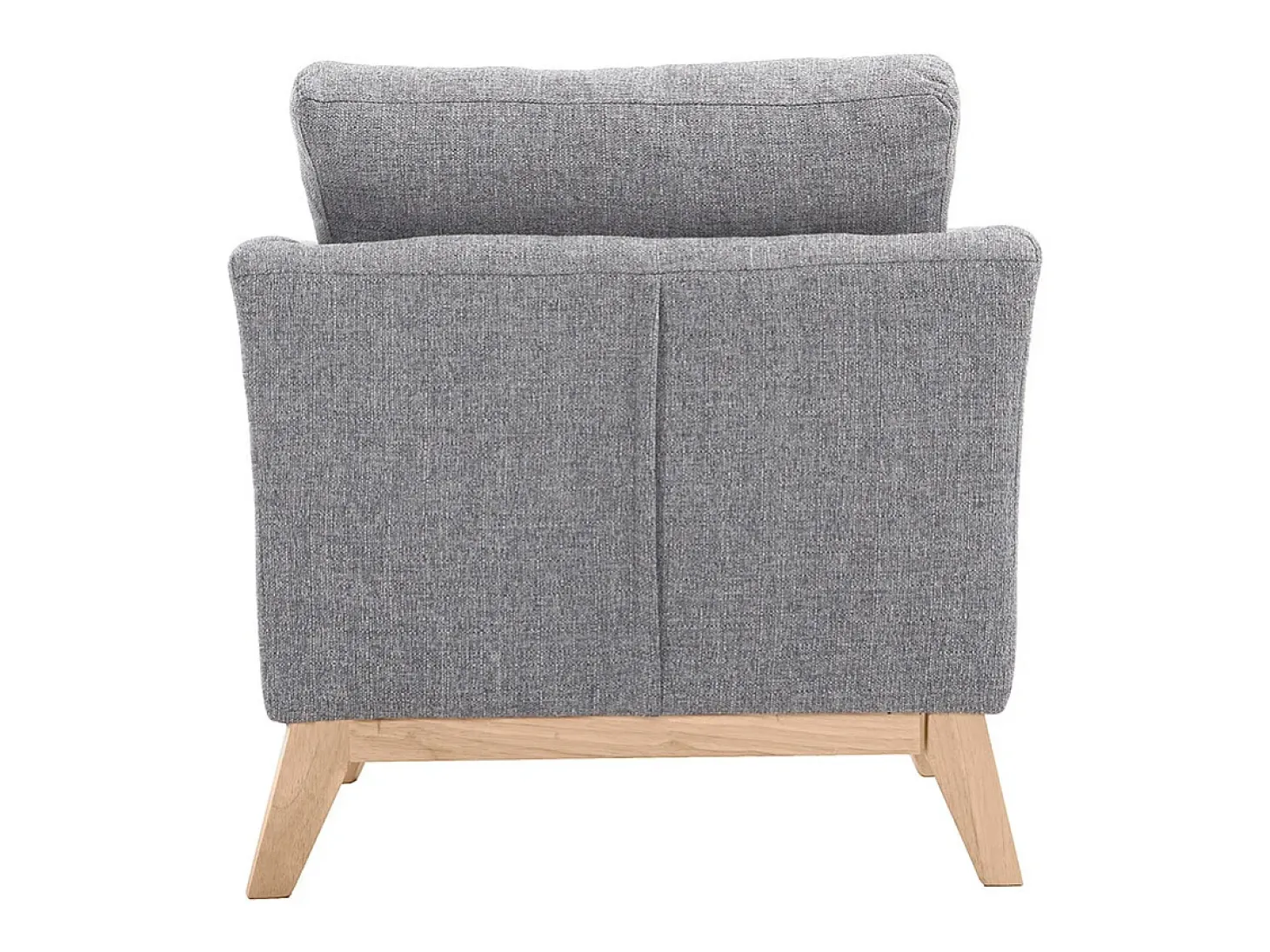 Sillón nórdico gris claro patas madera clara OSLO