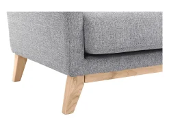 Sillón nórdico gris claro patas madera clara OSLO
