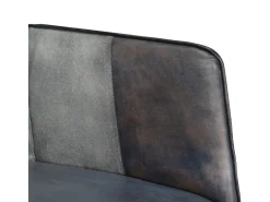 Sillón orejero de cuero auténtico gris canela