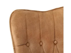 Sillón orejero de cuero auténtico marrón canela