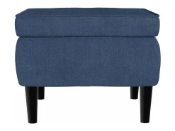 Sillón orejero y taburete de terciopelo azul