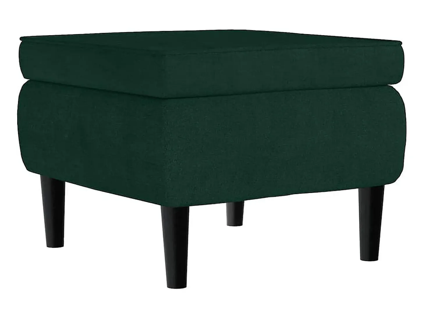 Sillón orejero y taburete de terciopelo verde oscuro