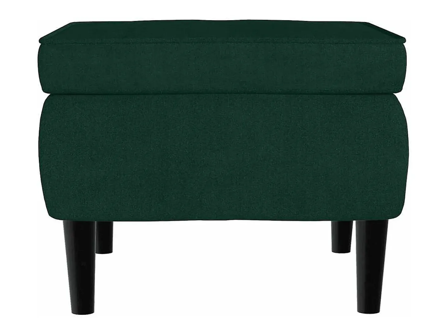 Sillón orejero y taburete de terciopelo verde oscuro