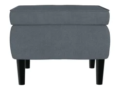 Sillón orejero y taburete de terciopelo gris oscuro