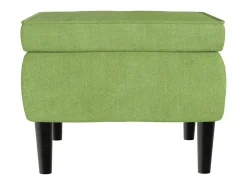 Sillón orejero y taburete de terciopelo verde claro