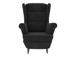 Sillón orejero y taburete de terciopelo azul
