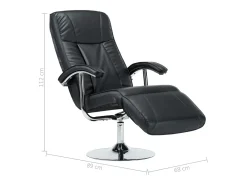 Sillón para la TV de cuero sintético negro