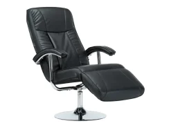 Sillón para la TV de cuero sintético negro