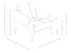 Sillón piel gris oscuro 5134 ANGEL CERDA