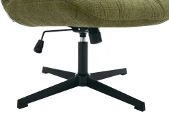 Sillón pivotante de tela jaspeado color verde SELENDO