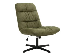 Sillón pivotante de tela jaspeado color verde SELENDO