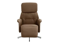 Sillón reclinable con reposapiés tela marrón YOE19498