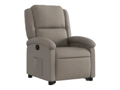 Sillón reclinable elevable tela gris taupe