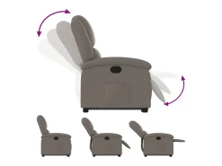 Sillón reclinable elevable tela gris taupe