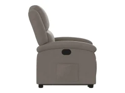 Sillón reclinable elevable tela gris taupe