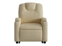 Sillón reclinable elevable de tela color crema