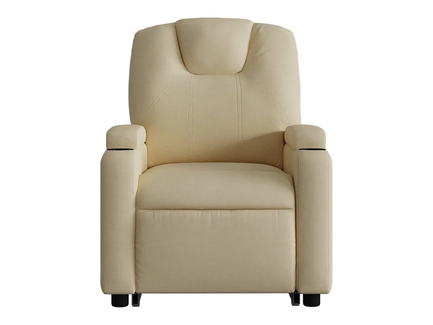 Sillón reclinable elevable de tela color crema