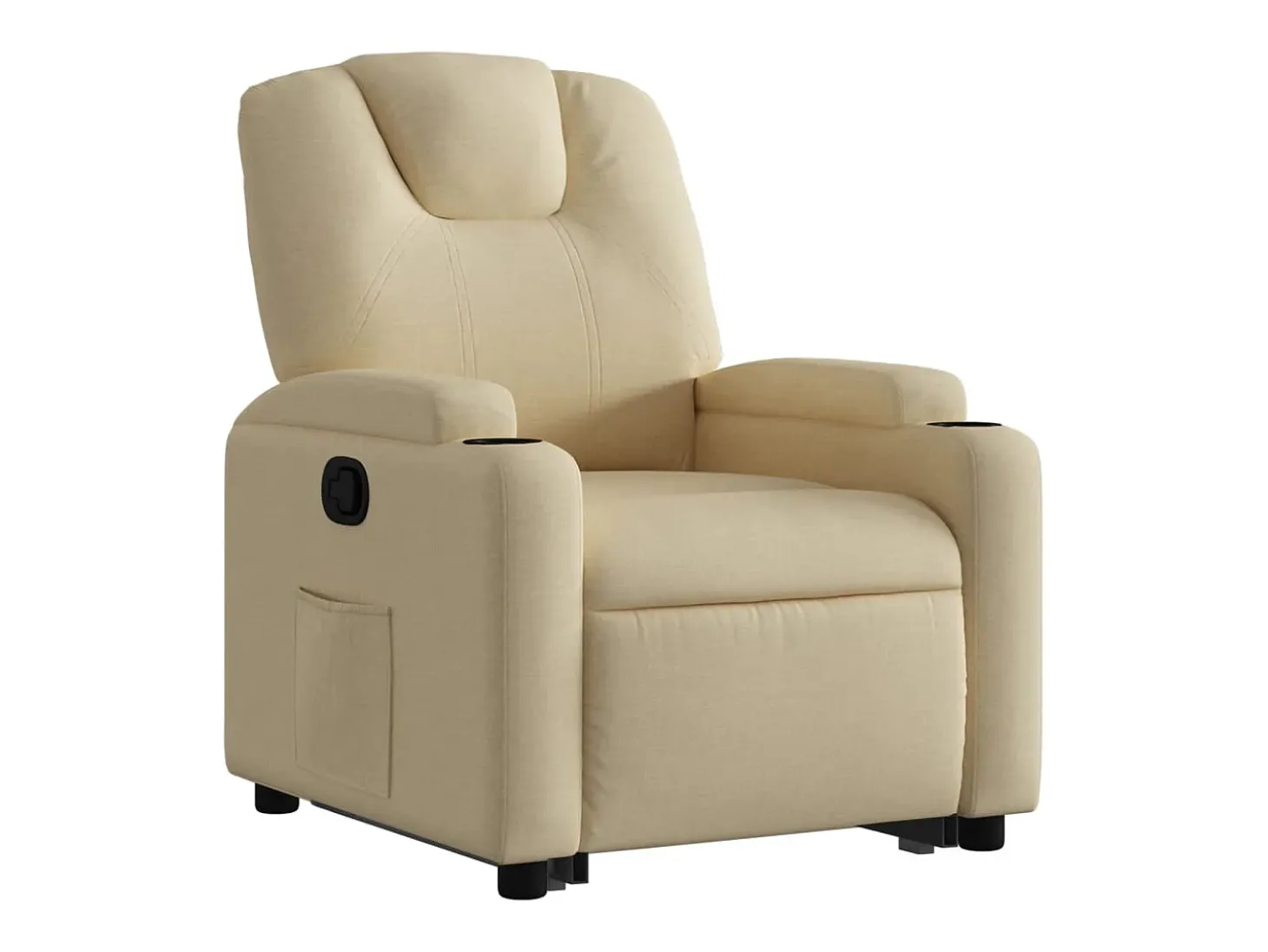 Sillón reclinable elevable de tela color crema