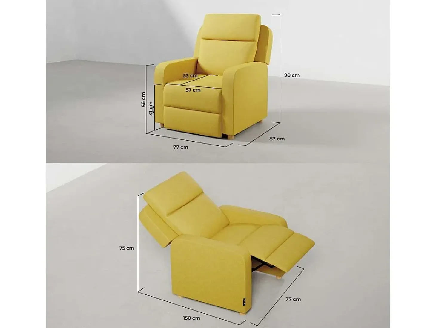 Sillón Relax One Fabric Amarillo - Nalui