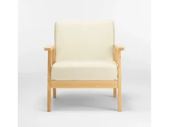 Sillón relax de diseño vintage de madera con reposabrazos Uteplass - Blanco