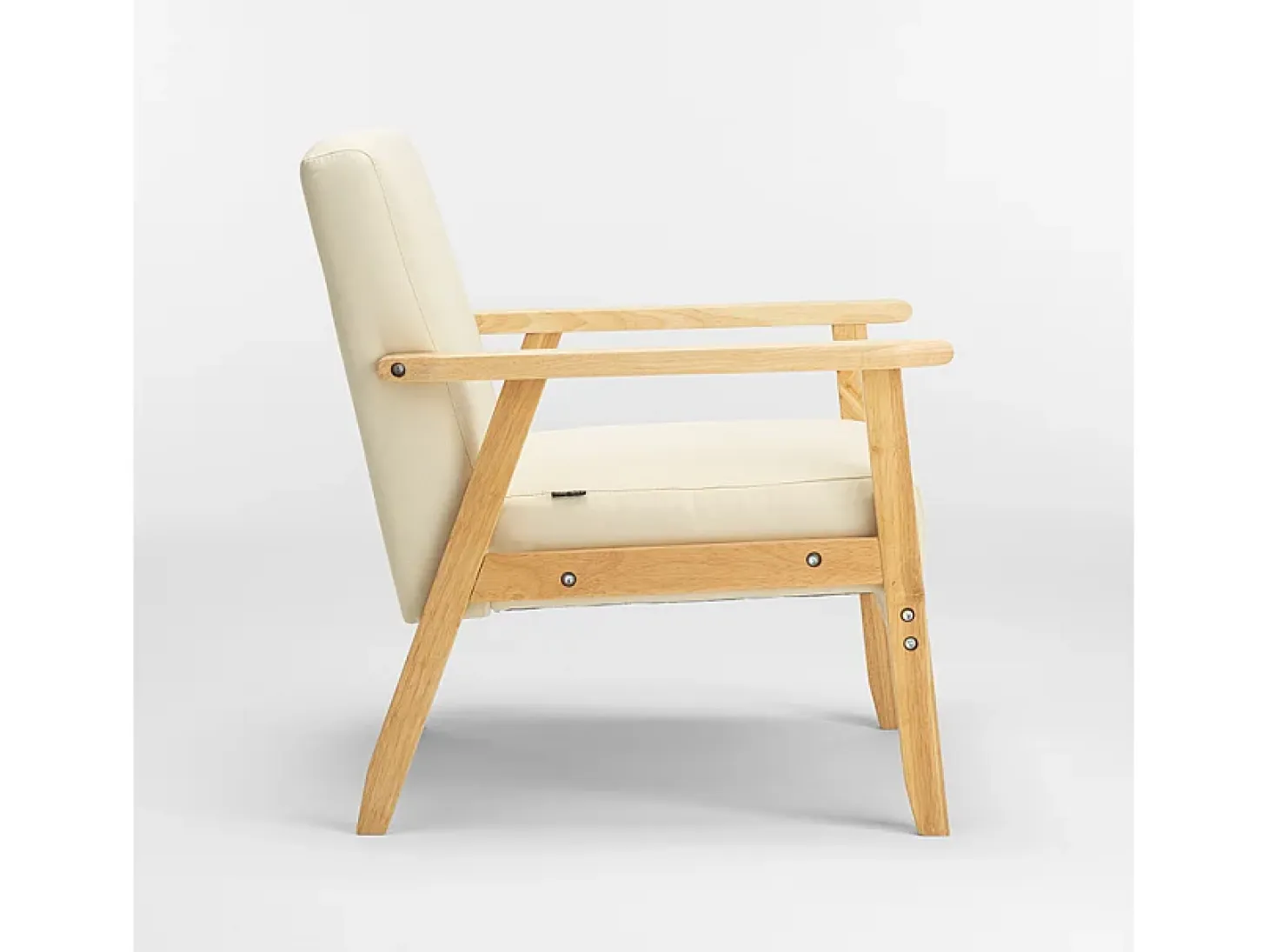 Sillón relax de diseño vintage de madera con reposabrazos Uteplass - Blanco