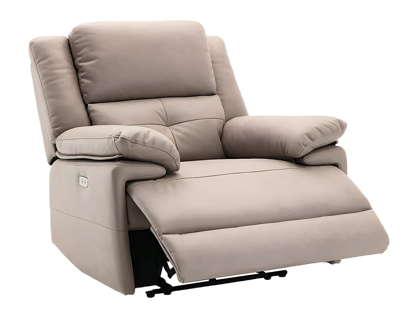 Sillón relax eléctrico de tela gris topo con 1 puerto USB DOLENE