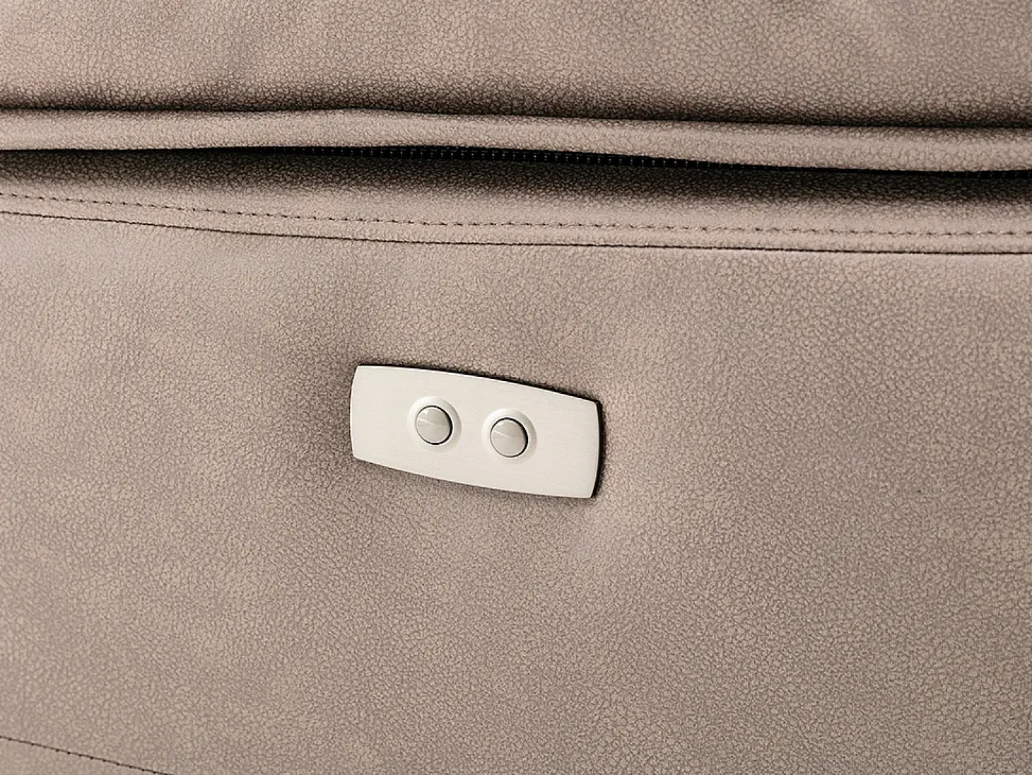 Sillón relax eléctrico de tela gris topo con 1 puerto USB DOLENE