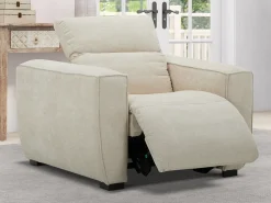 Sillón relax eléctrico de tela color beige LAGUNDI