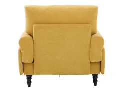 Sillón relax en tejido chenilla amarillo mostaza - Con bolsillos laterales
