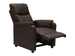 Sillón Relax Reclinable con Reposapiés de Cuero Polipiel Giulia - Marron oscuro