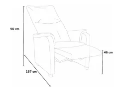 Sillón Relax Reclinable con Reposapiés de Cuero Polipiel Giulia - Marron oscuro