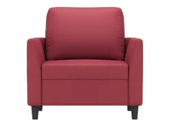 Sillón Rojo Burdeos 60 cm Piel Sintética