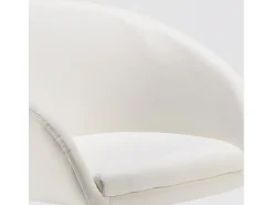 Sillón Taburete Giratorio Cuero Polipiel Diseño Moderno Austin - Blanco