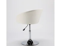 Sillón Taburete Giratorio Cuero Polipiel Diseño Moderno Austin - Blanco