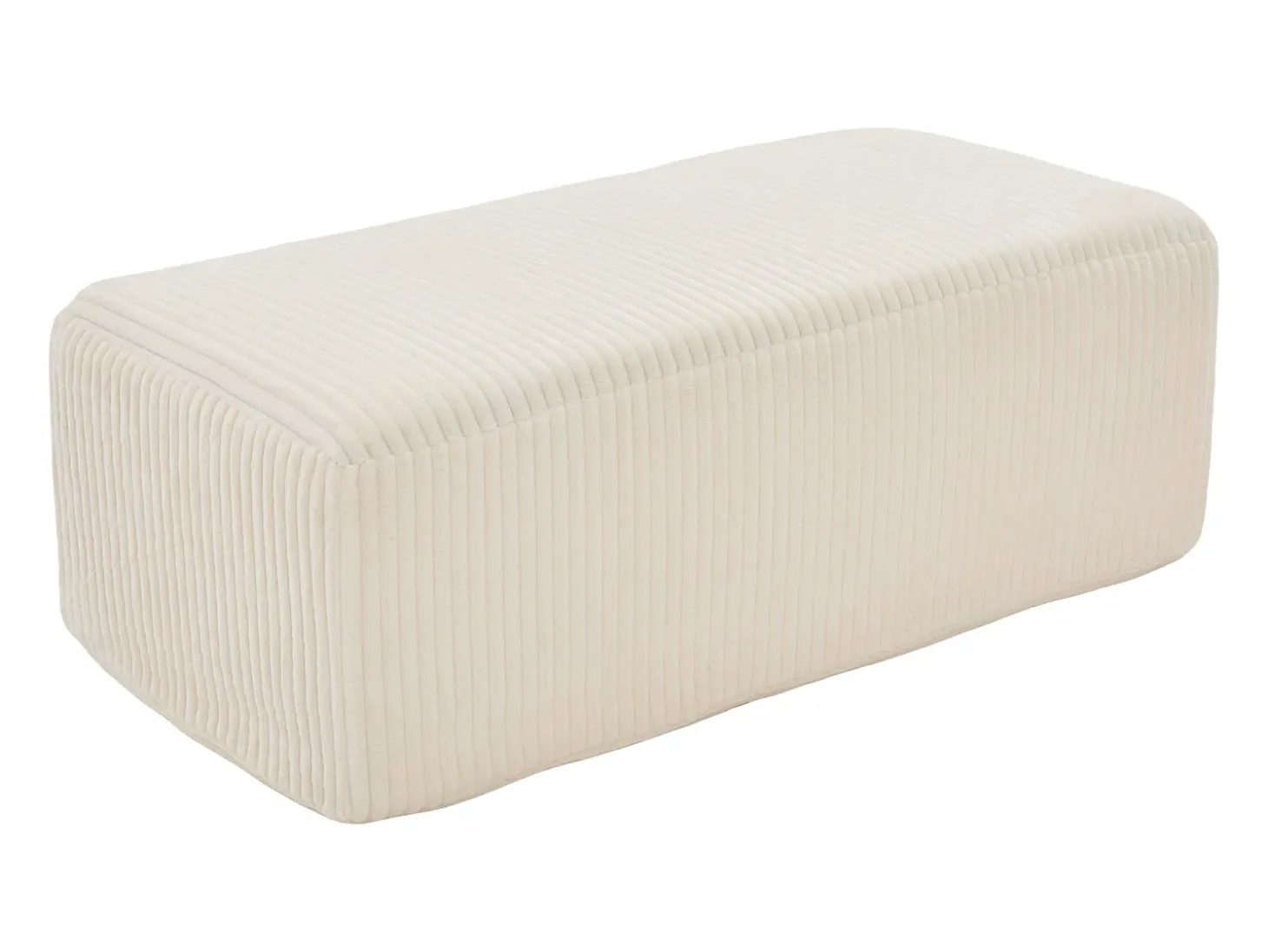 Sillón tapizado en pana con estribo, bolsillos laterales y cojines - Beige