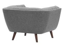Sillón tapizado en tela gris - Carmen