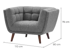 Sillón tapizado en tela gris - Carmen