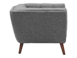 Sillón tapizado en tela gris - Carmen