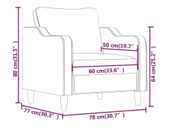 Sillón Taupe 60 cm Tela