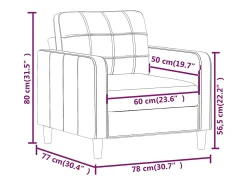 Sillón Tela Amarillo Claro 60 cm