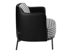 Sillón tela blanca y negra y polipiel negro 5139 ANGEL CERDA