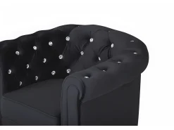 Sillón terciopelo - color negro - botones - CHESTERFIELD