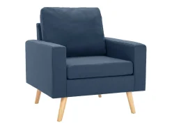 Sillón Travis tapizado tela azul 80x77x71 cm