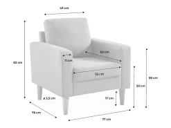 Sillón vintage de terciopelo con patas de madera verde ingles
